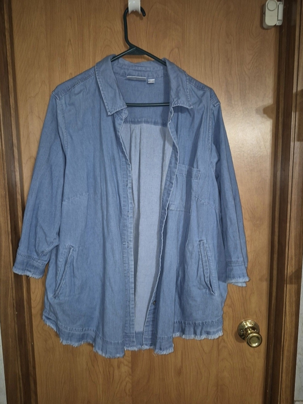 Kim Gravel Light Blue Denim Open-Front Jacket
